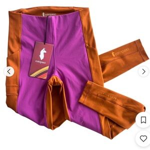 Cotopaxi Vibrant Orange and Purple Leggings